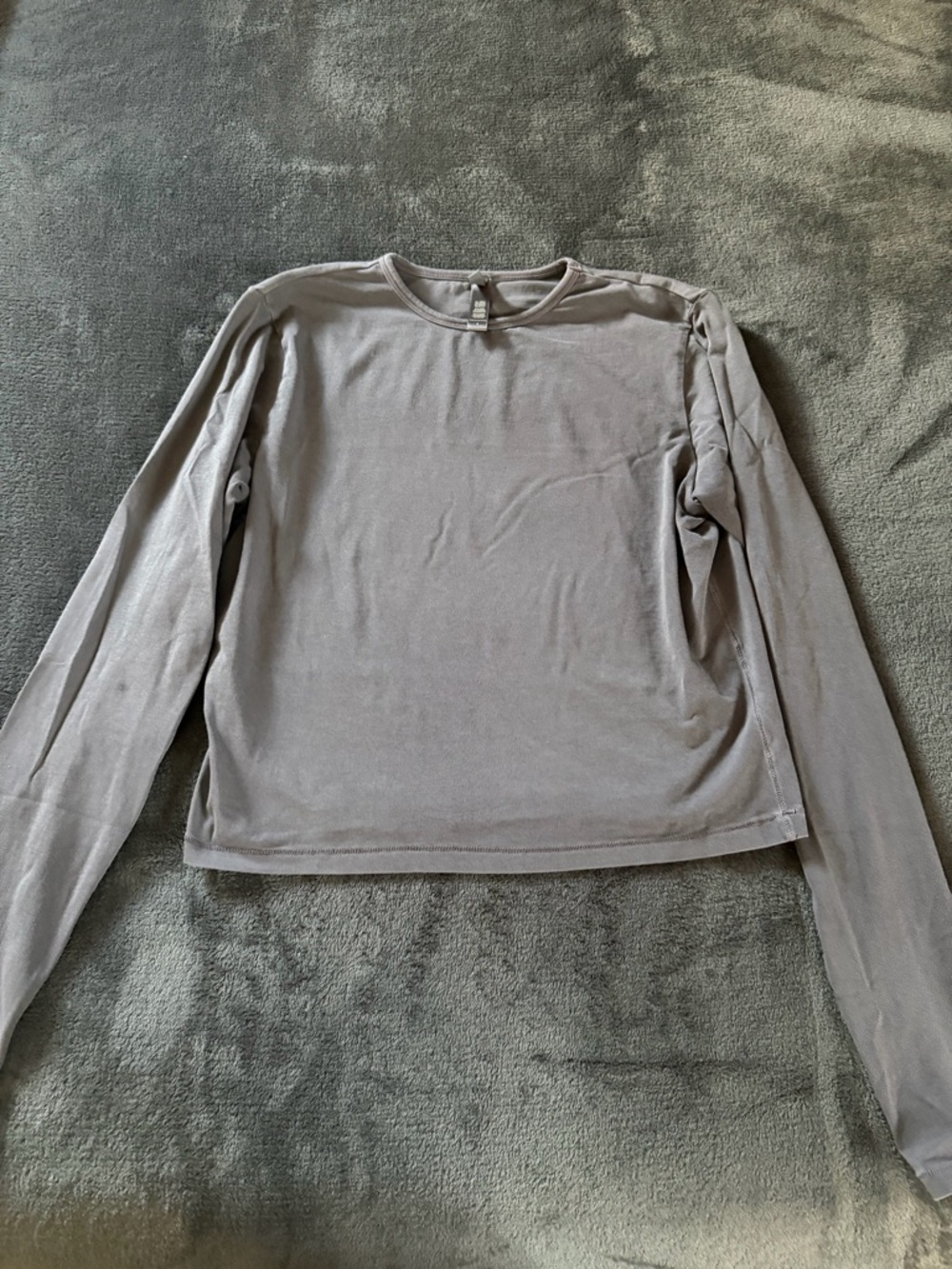 SKIMS Long Sleeve Crew Top - Light Gray